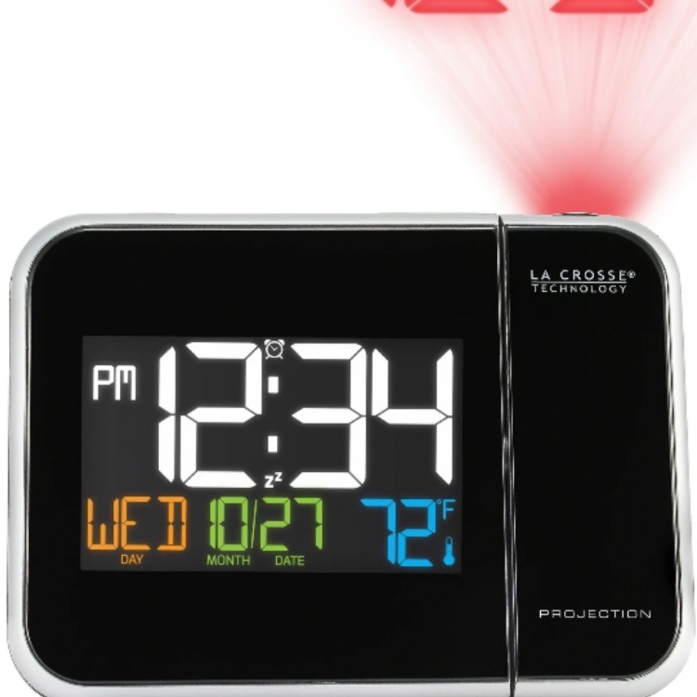 Black and Silver LED Digital Clock with Multi-Color Display - Picture 6 of 10